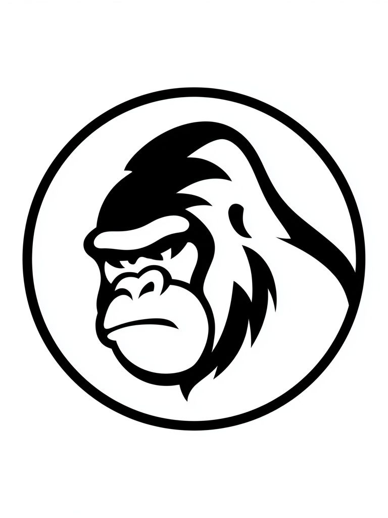 Gorilla Head Minimalist Poster. poster detail