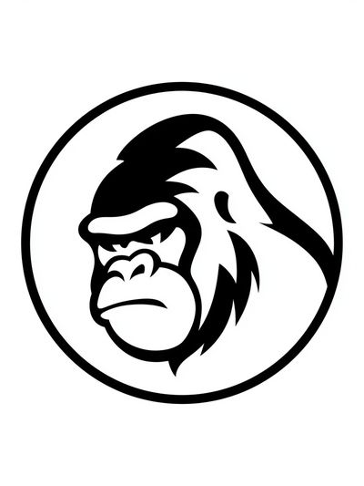 Gorilla Head Minimalist Poster.