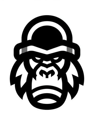 Gorilla Head Minimalist Print. poster