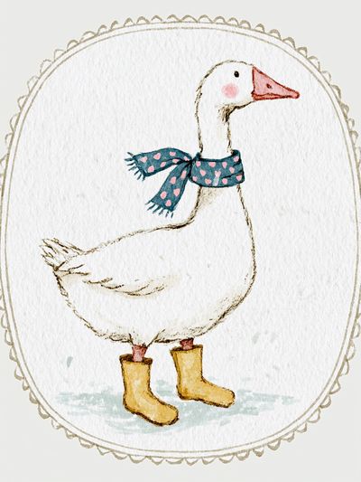 Cute Goose Watercolor Print.