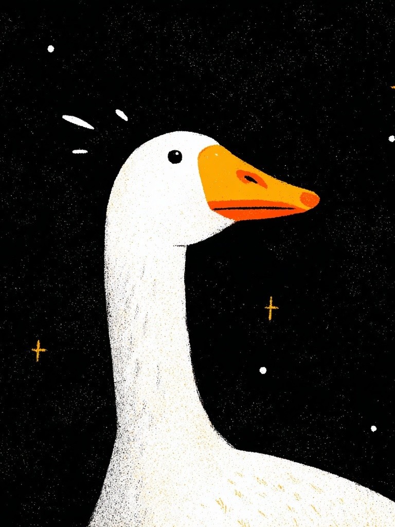 Whimsical Goose Illustration Poster. poster — illustration art