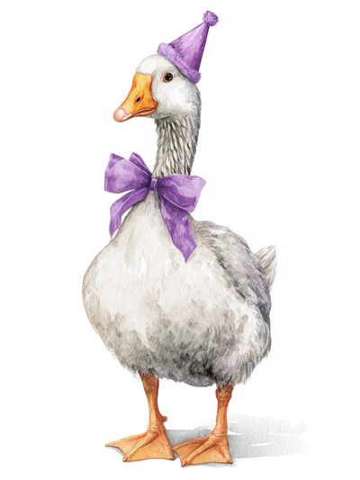 Party Goose — Watercolor Illustration Print. poster print