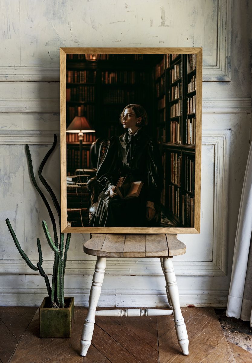 Gothic Library Portrait Poster. room preview