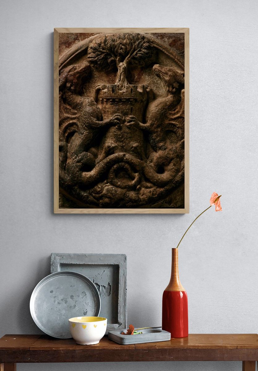 Gothic Stone Relief Print. — room view 3