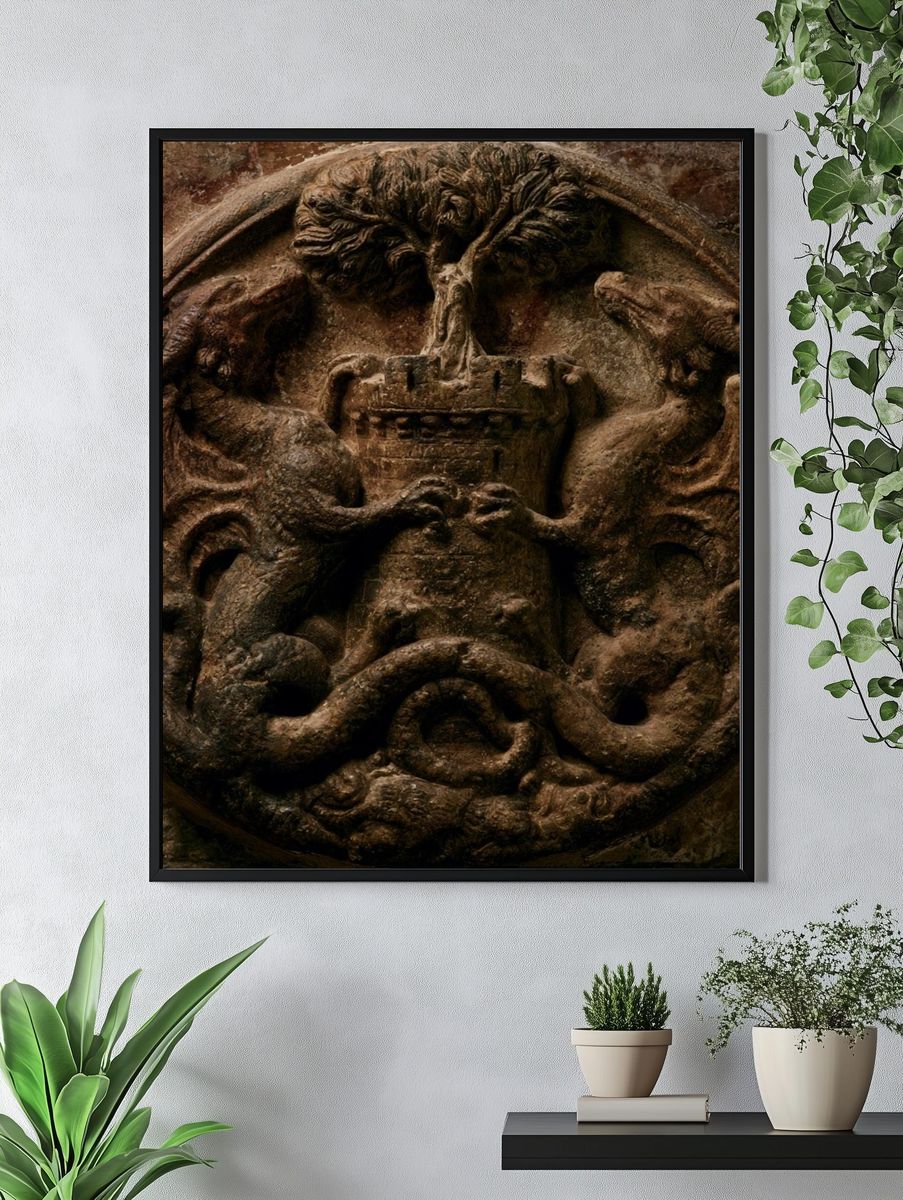 Gothic Stone Relief Print. — room view 4