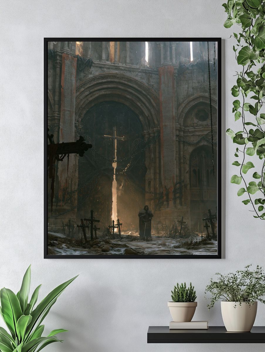 Gothic Ruins Cathedral Poster. — room view 4