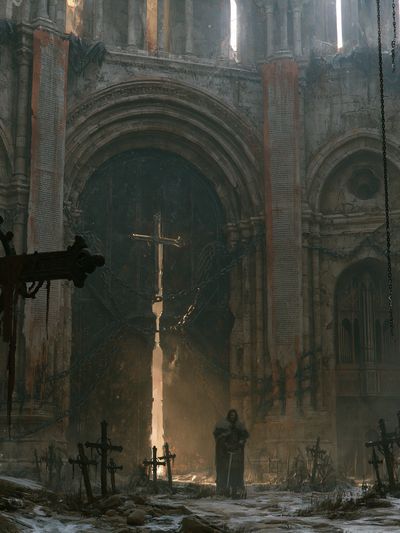 Gothic Ruins Cathedral Poster. poster