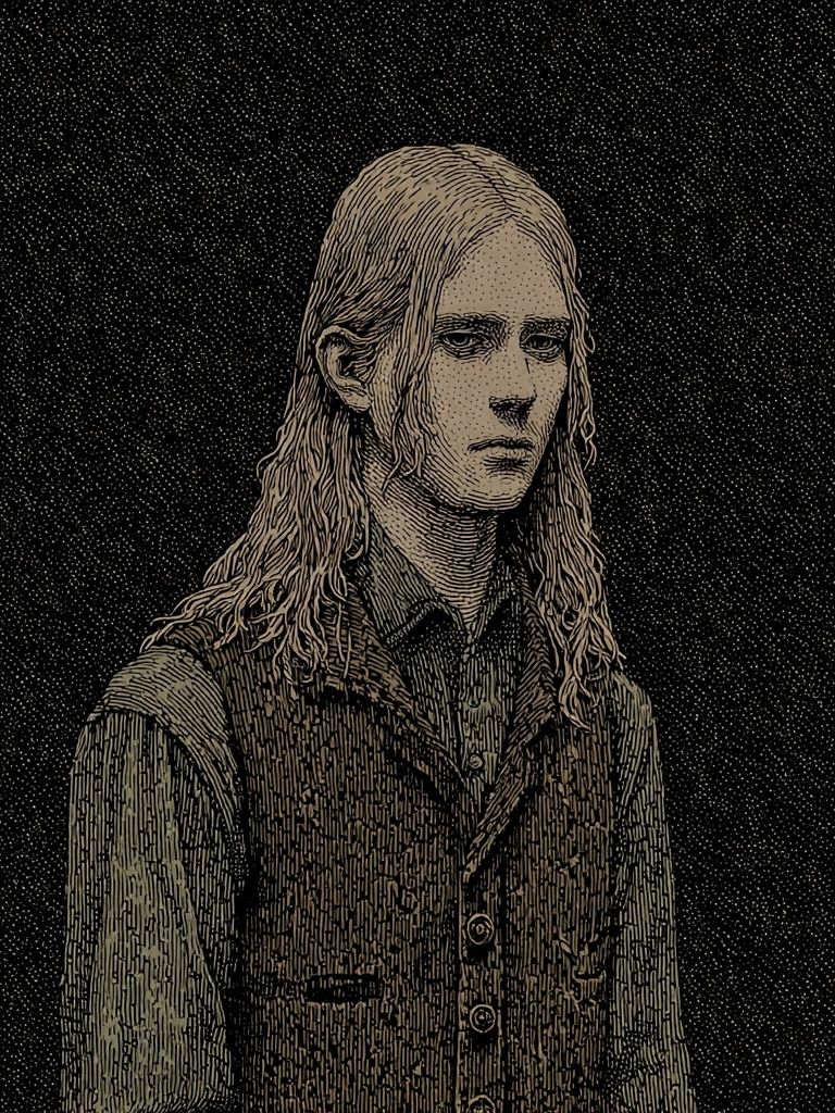 Gothic Portrait Etching Poster. poster detail