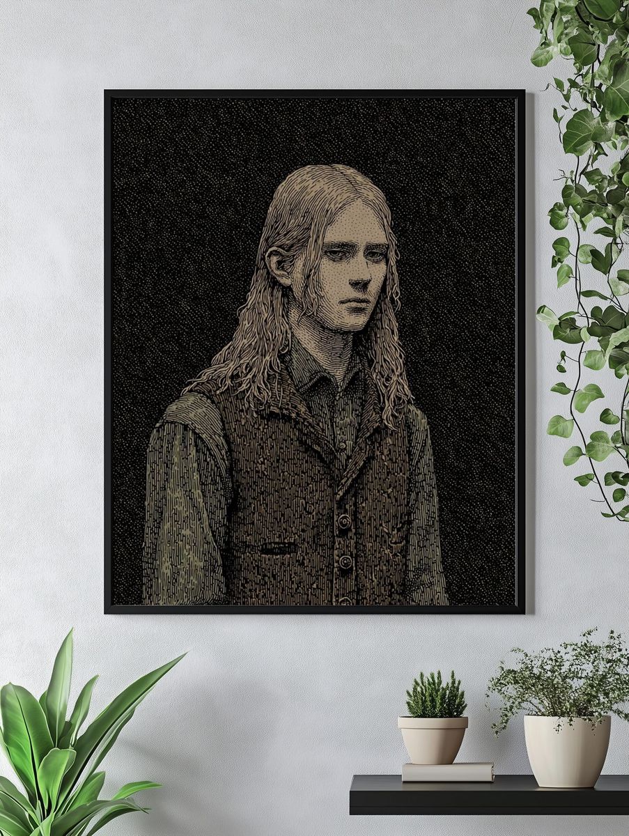 Gothic Portrait Etching Poster. — room view 4