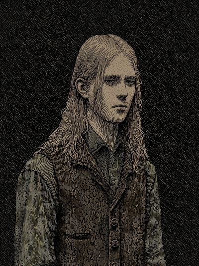 Gothic Portrait Etching Poster. poster print