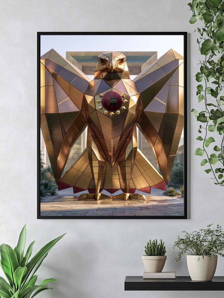 Geometric Owl Sculpture Poster. — room view 4
