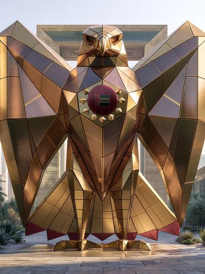 Geometric Owl Sculpture Poster.
