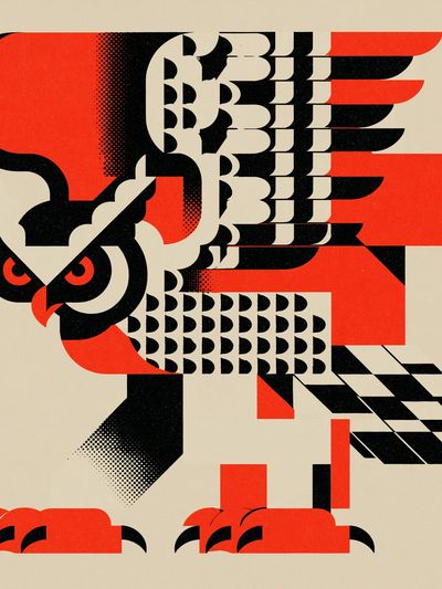 Geometric Owl Abstract Poster. poster
