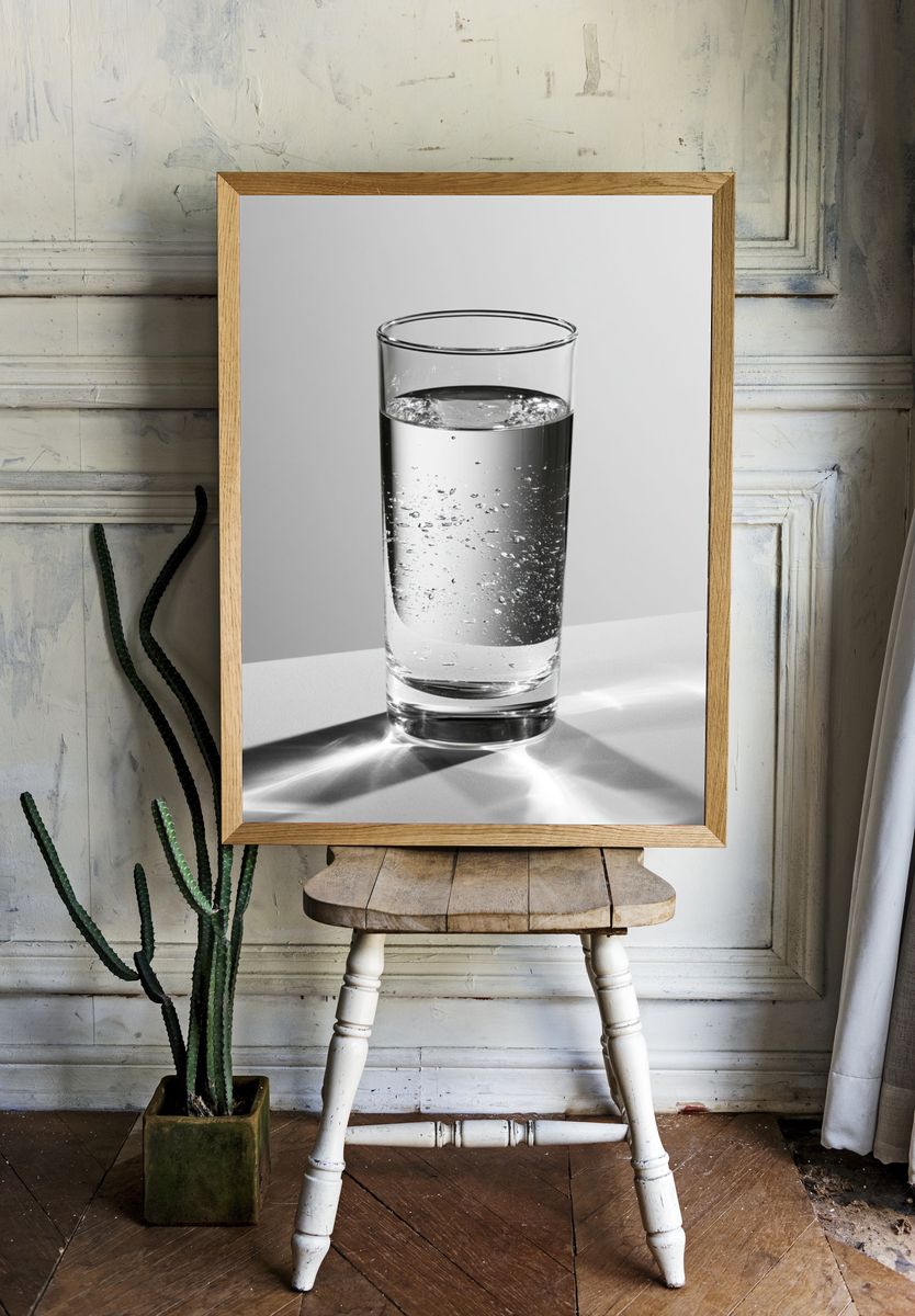 Glass of Water Photography Poster. room preview