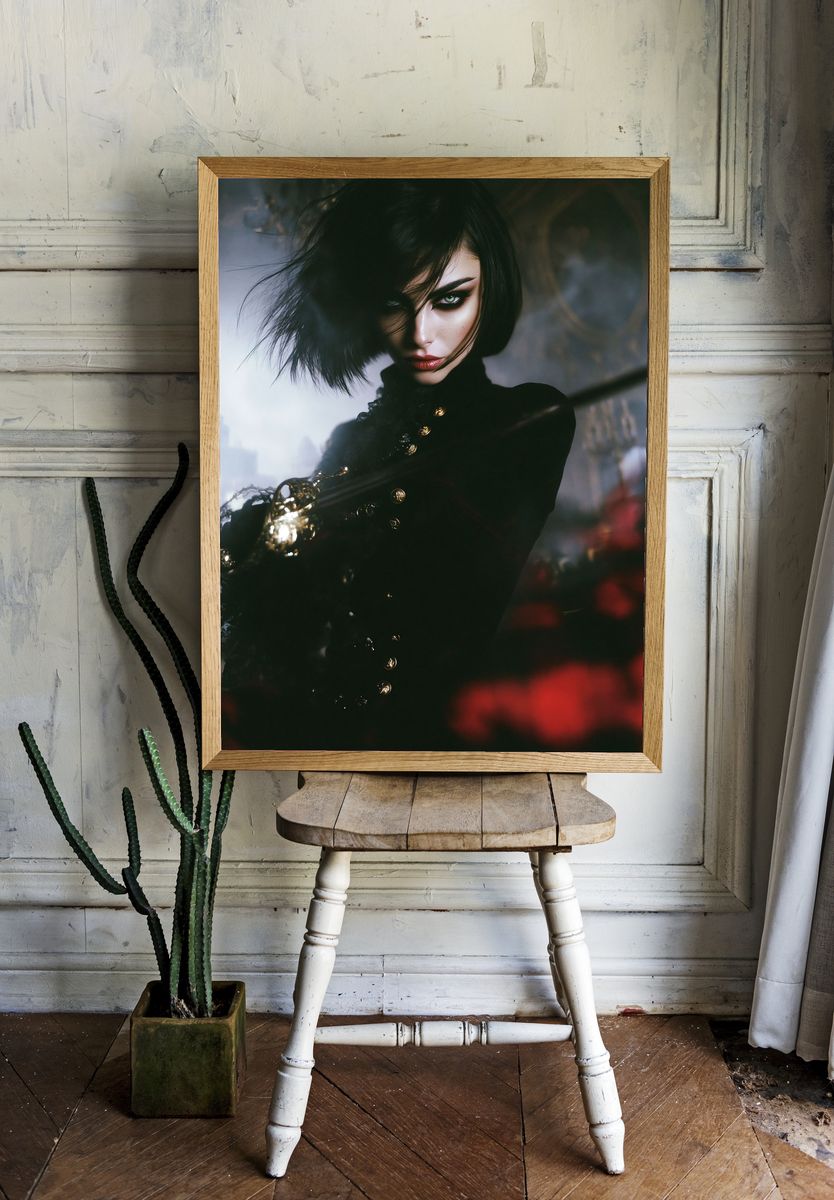 Gothic Portrait Fashion Poster. — room view 1