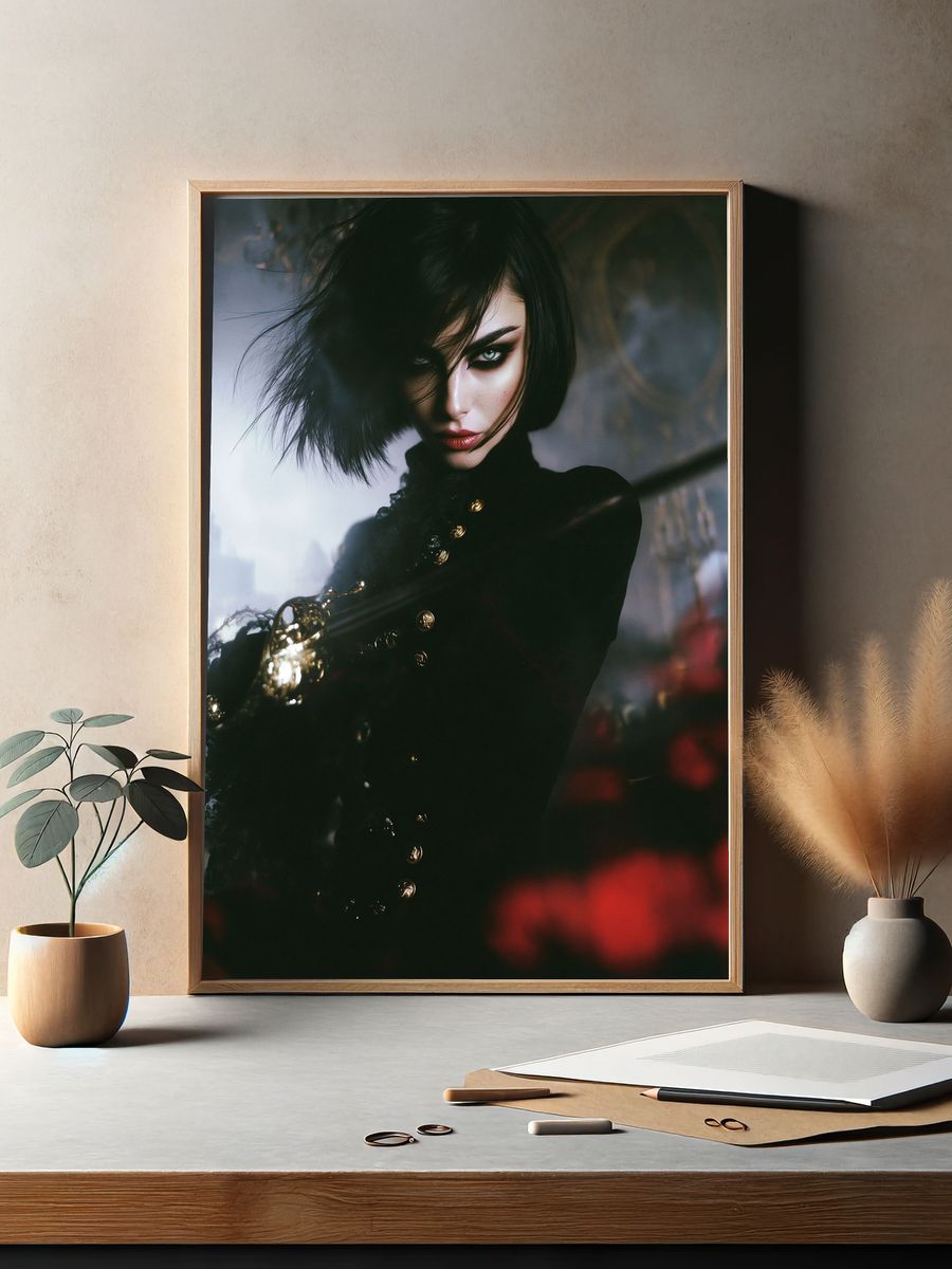 Gothic Portrait Fashion Poster. — room view 2