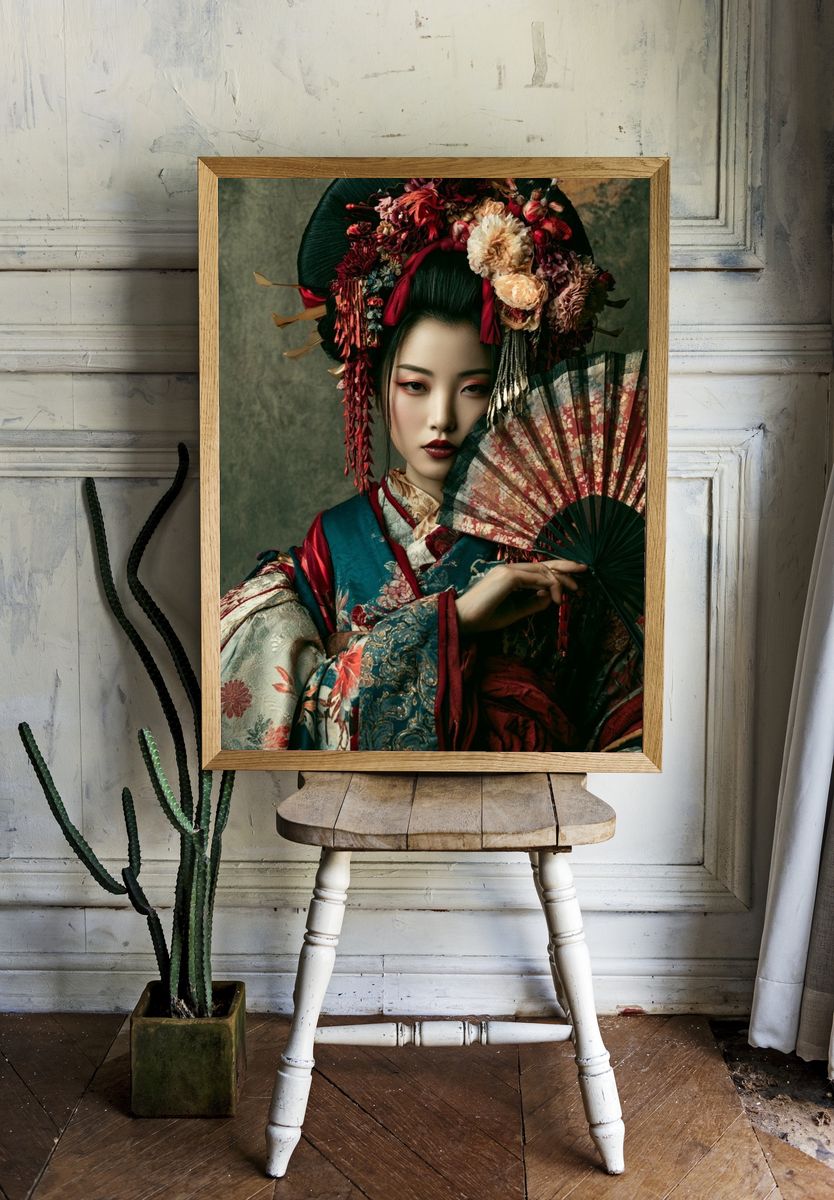 Geisha Portrait Photography Poster. — room view 1