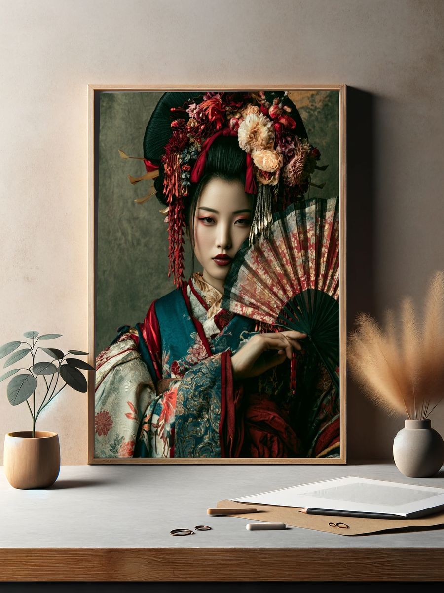 Geisha Portrait Photography Poster. — room view 2