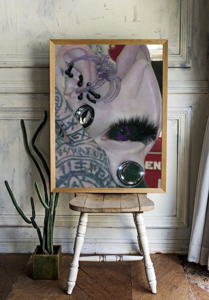 Gothic Alien Portrait Print. room preview
