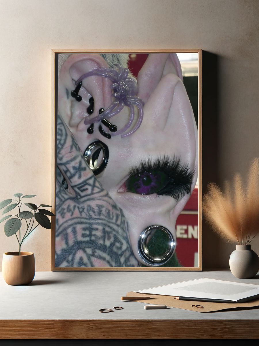 Gothic Alien Portrait Print. — room view 2