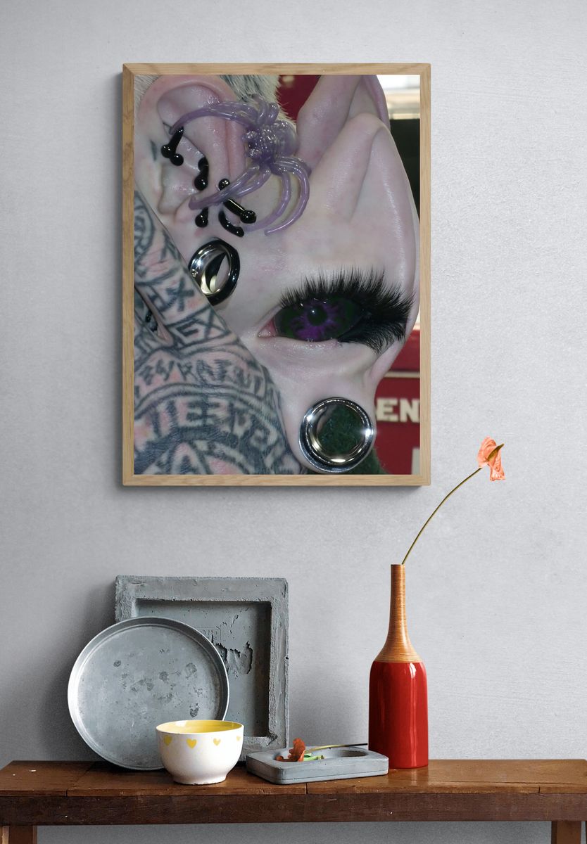 Gothic Alien Portrait Print. — room view 3