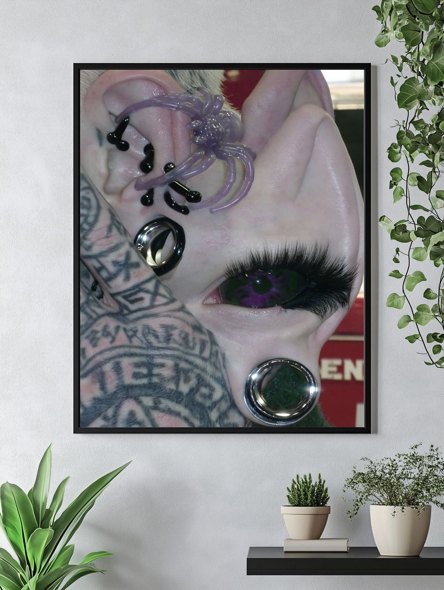 Gothic Alien Portrait Print. — room view 4