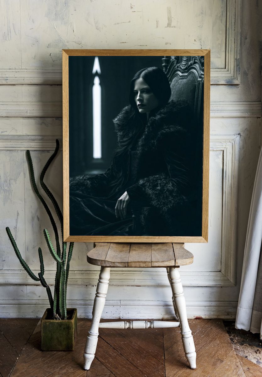 Gothic Portrait in Shadow Poster. room preview