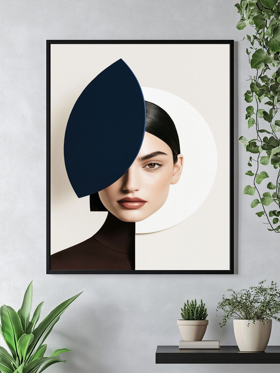 Geometric Portrait Illustration Poster. — room view 4