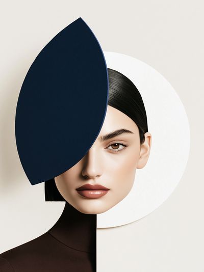 Geometric Portrait Illustration Poster.
