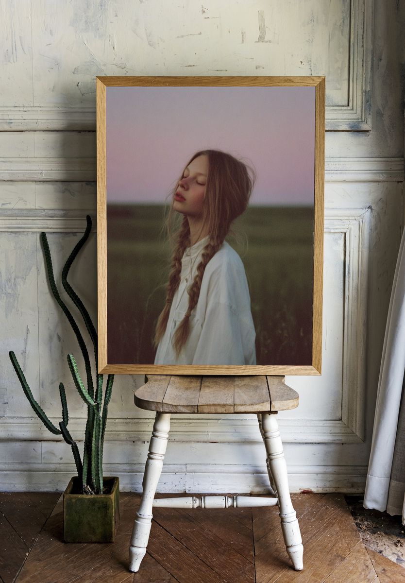 Serene Girl in Nature — Photography Print. — room view 1