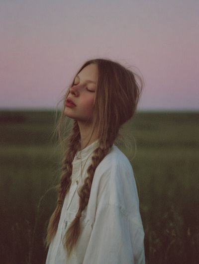 Serene Girl in Nature — Photography Print. poster print