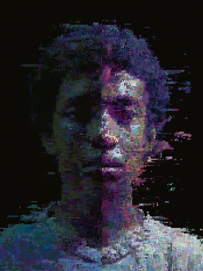Glitch Portrait — Digital Art Print. poster print
