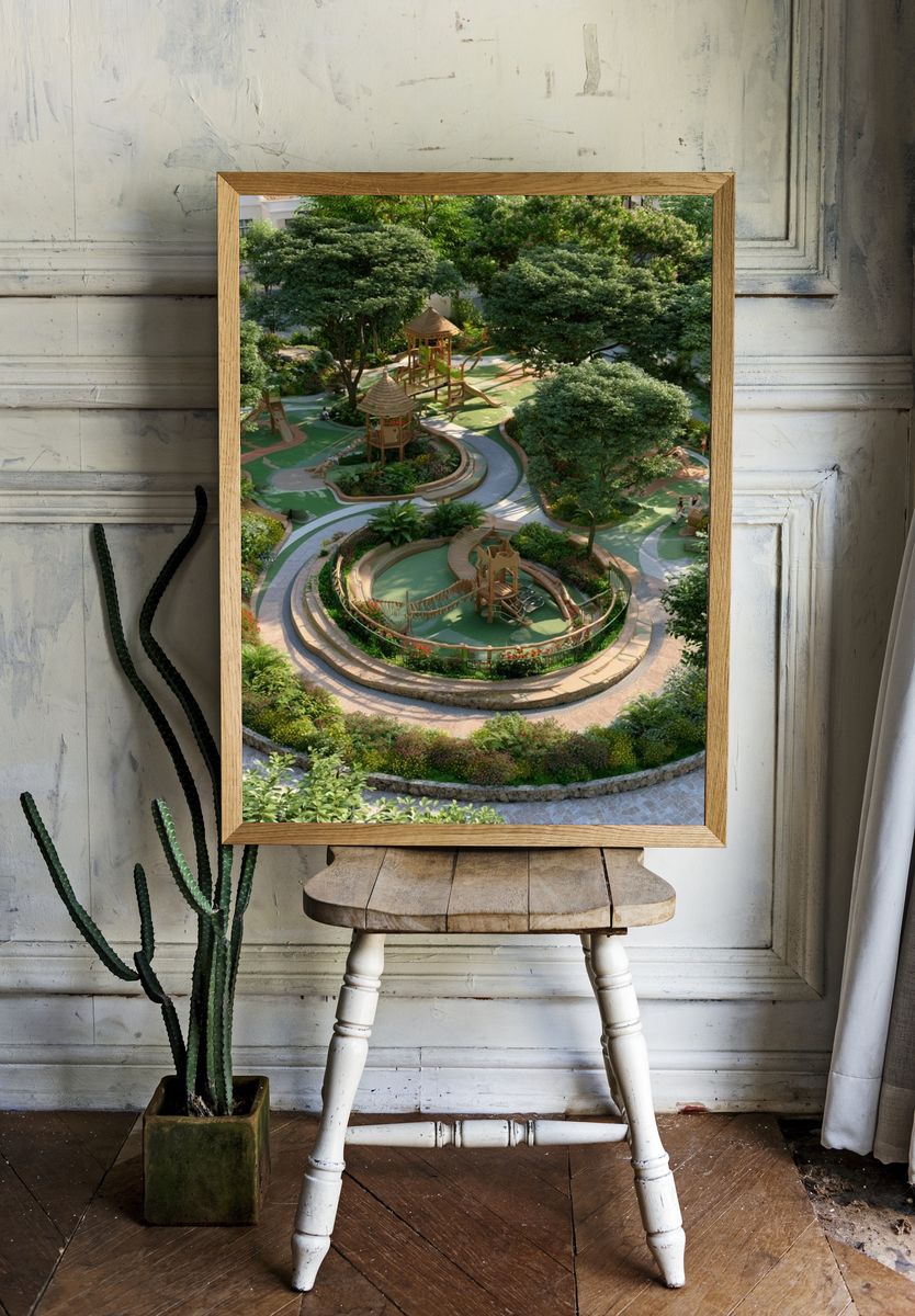 Lush Garden Playground Photography Poster. room preview