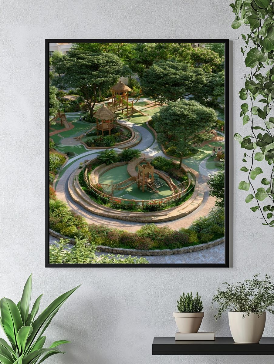 Lush Garden Playground Photography Poster. — room view 4