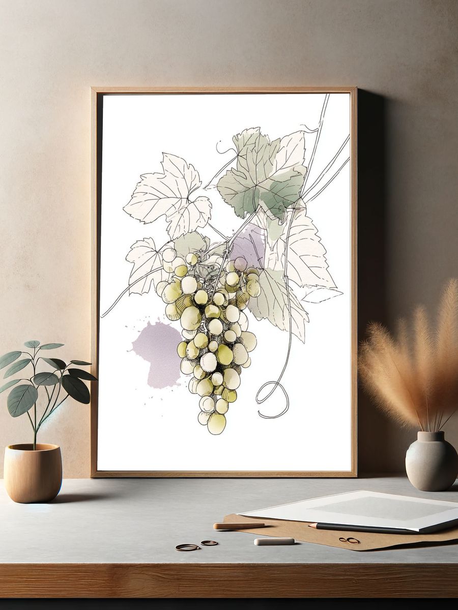 Grapes Illustration Poster. — room view 2