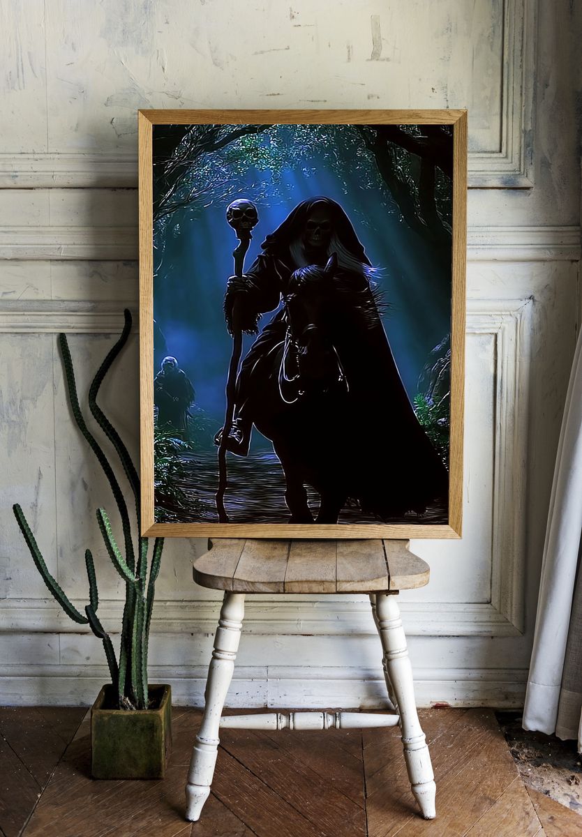 Grim Reaper Forest Scene Poster. room preview