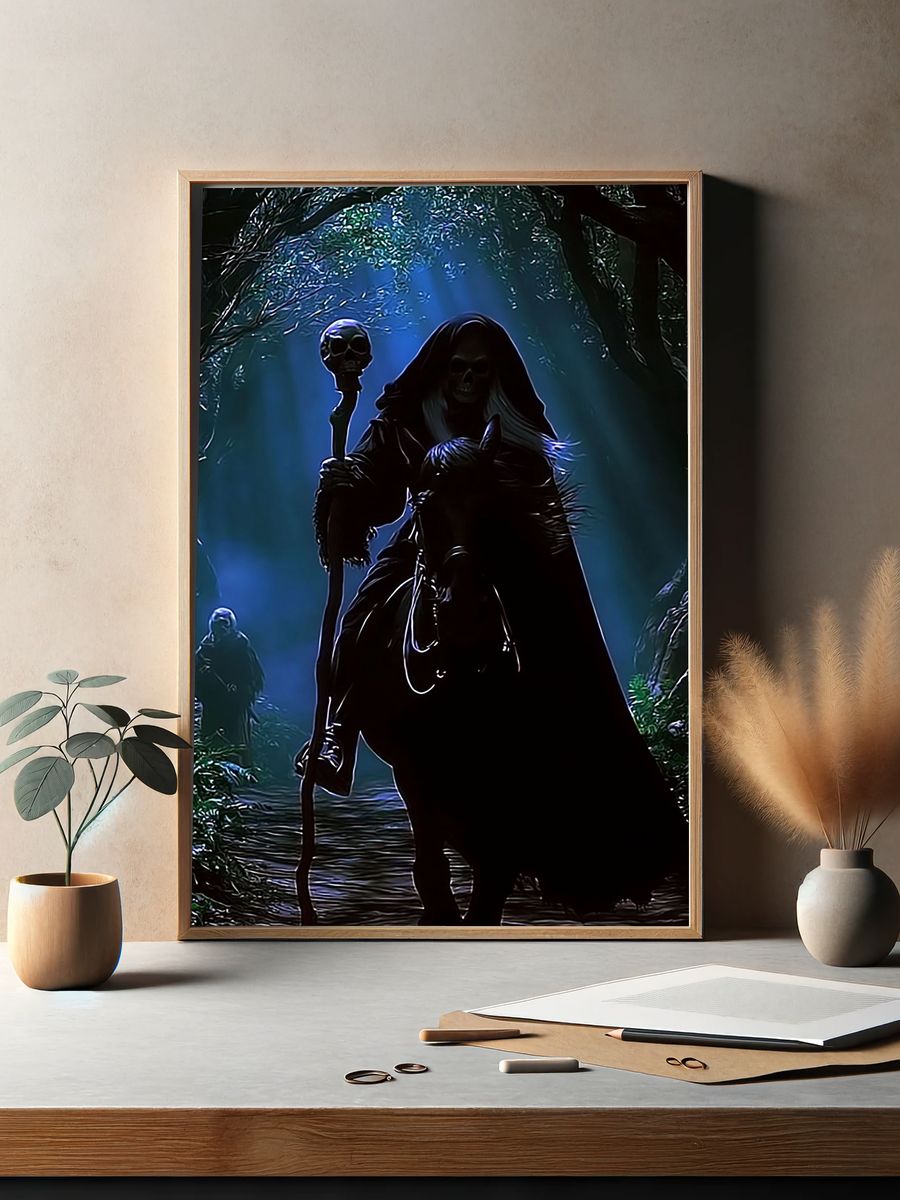 Grim Reaper Forest Scene Poster. — room view 2