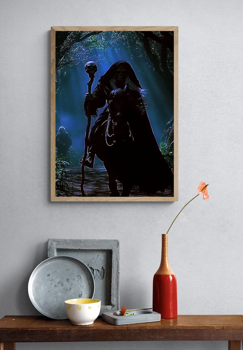 Grim Reaper Forest Scene Poster. — room view 3