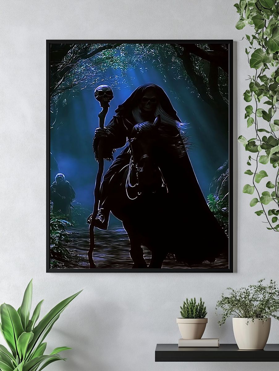 Grim Reaper Forest Scene Poster. — room view 4