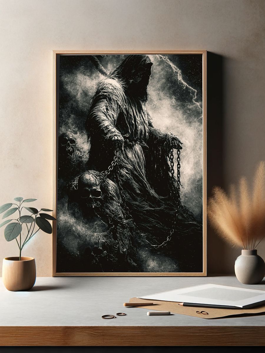 Grim Reaper Dark Fantasy Poster. — room view 2