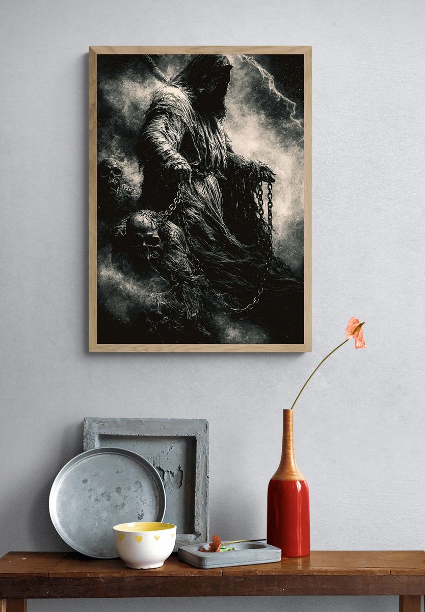 Grim Reaper Dark Fantasy Poster. — room view 3