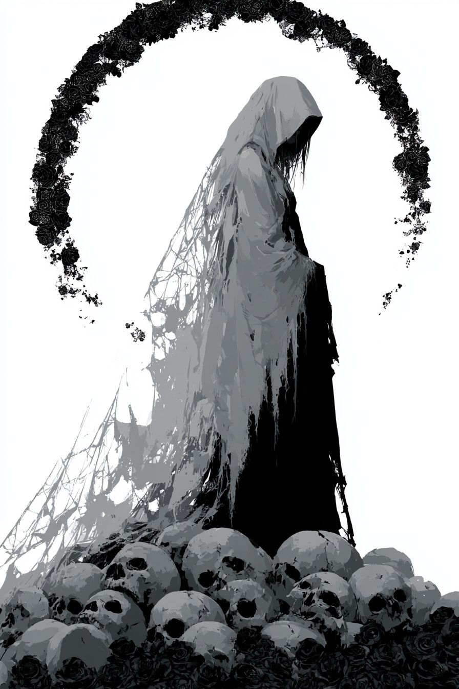Grim Reaper Skull Arch Print. poster — fine-art art