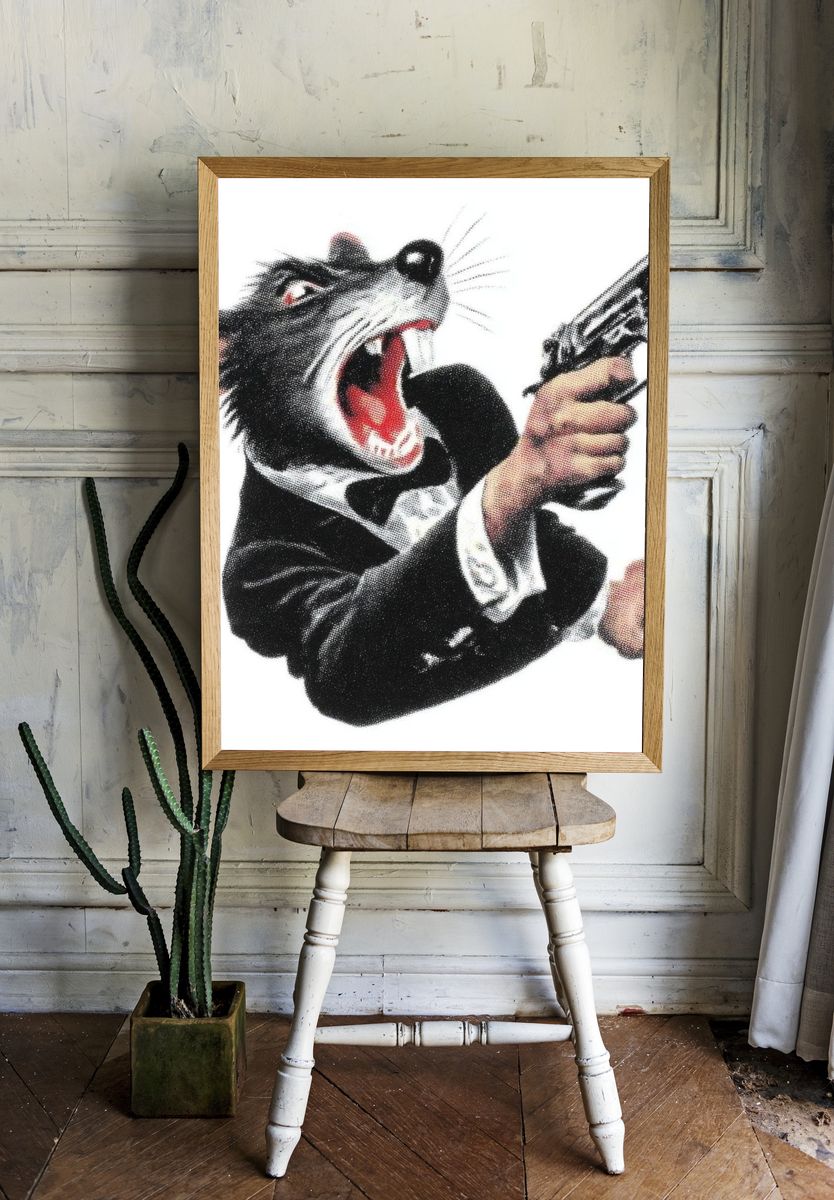 Gangster Rat — Vintage Print. — room view 1