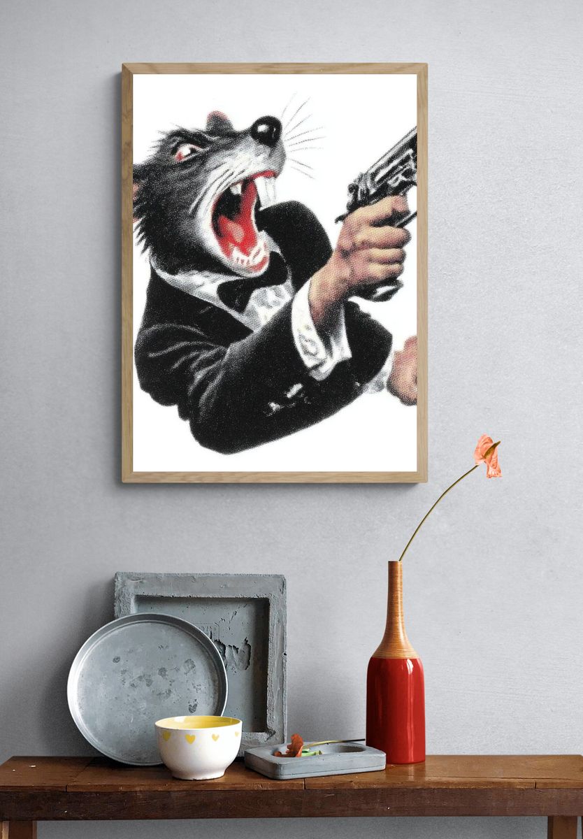Gangster Rat — Vintage Print. — room view 3