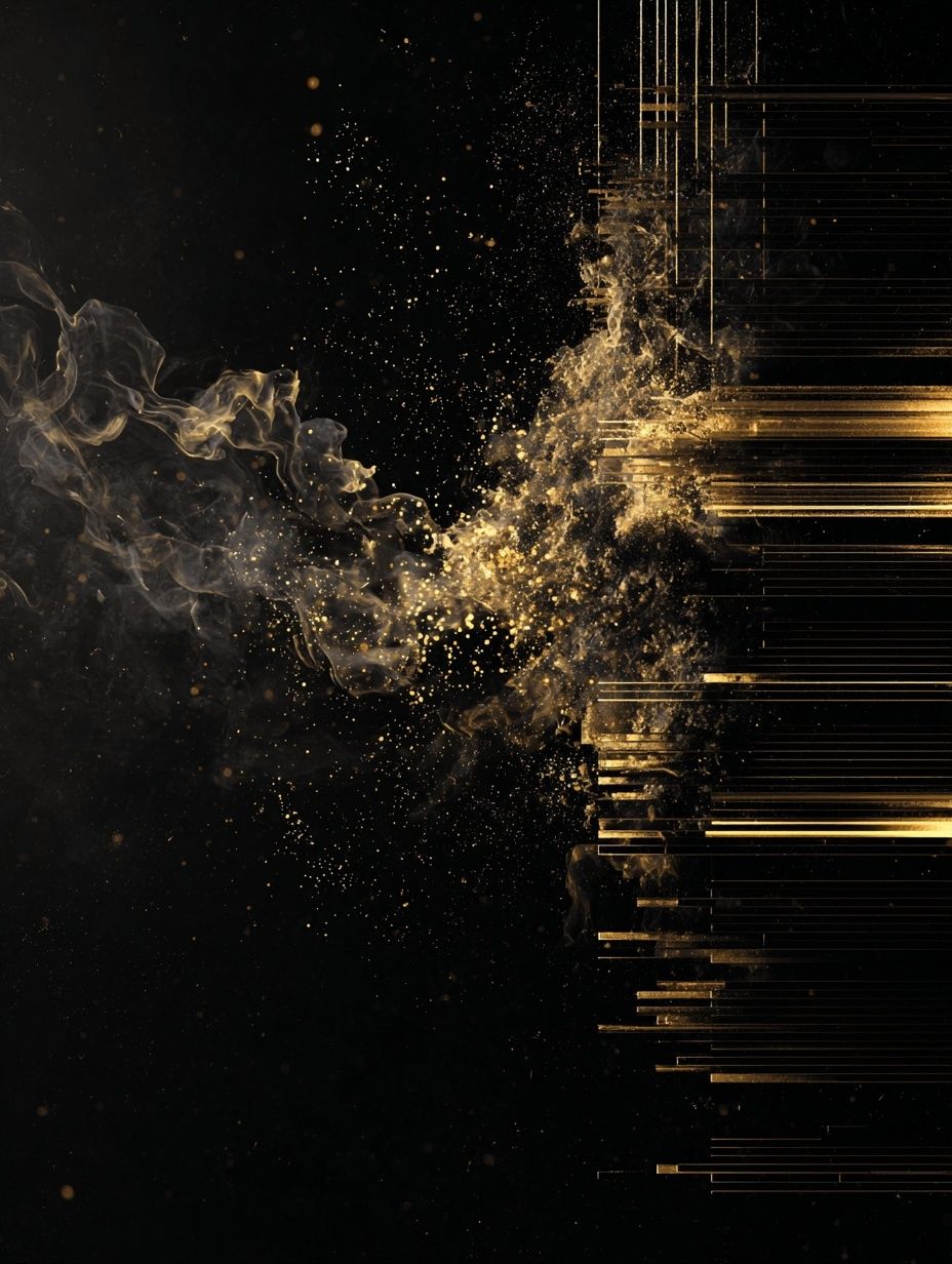 Golden Smoke Abstract Poster. poster detail