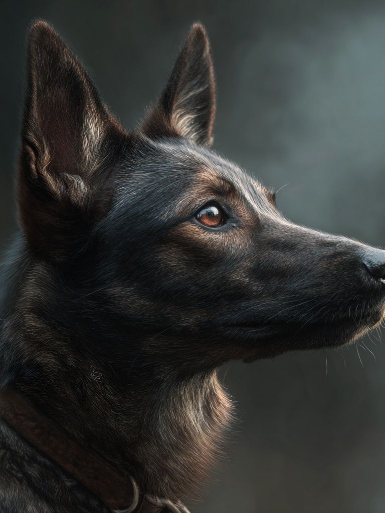German Shepherd Portrait Poster. poster detail