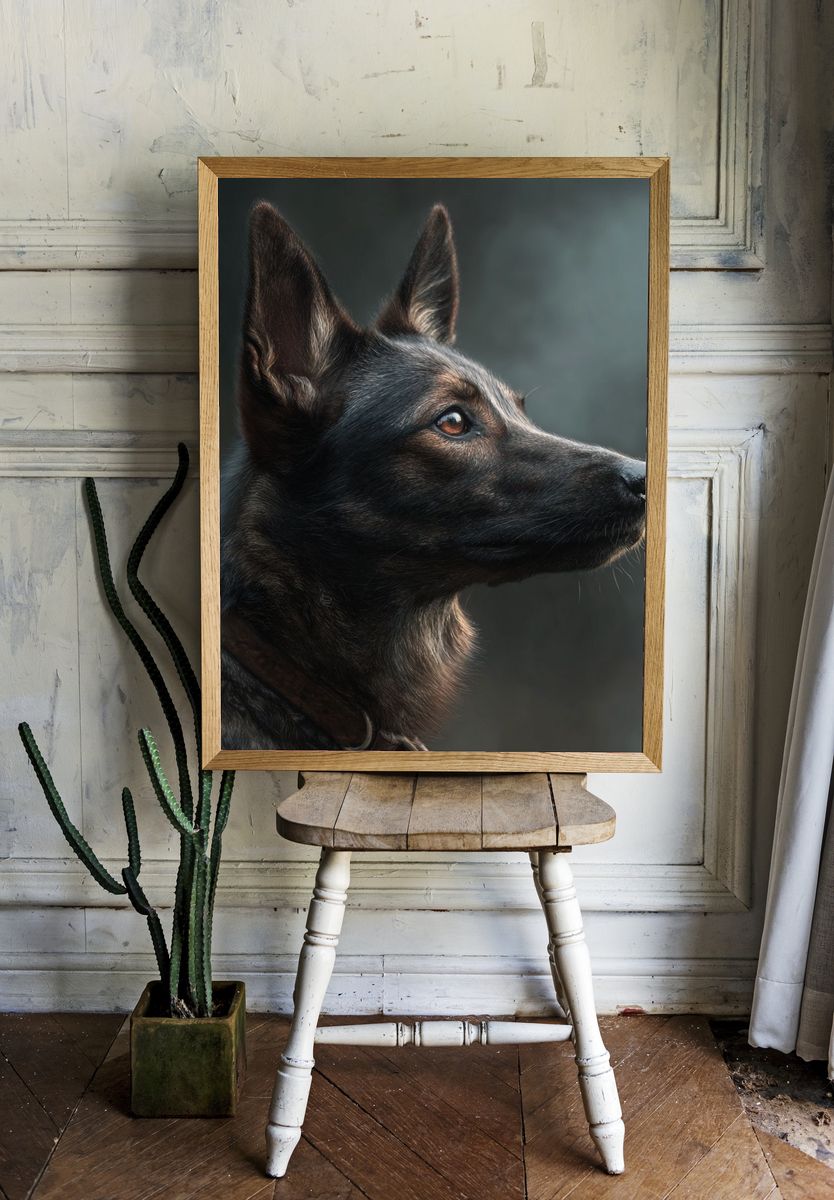 German Shepherd Portrait Poster. — room view 1