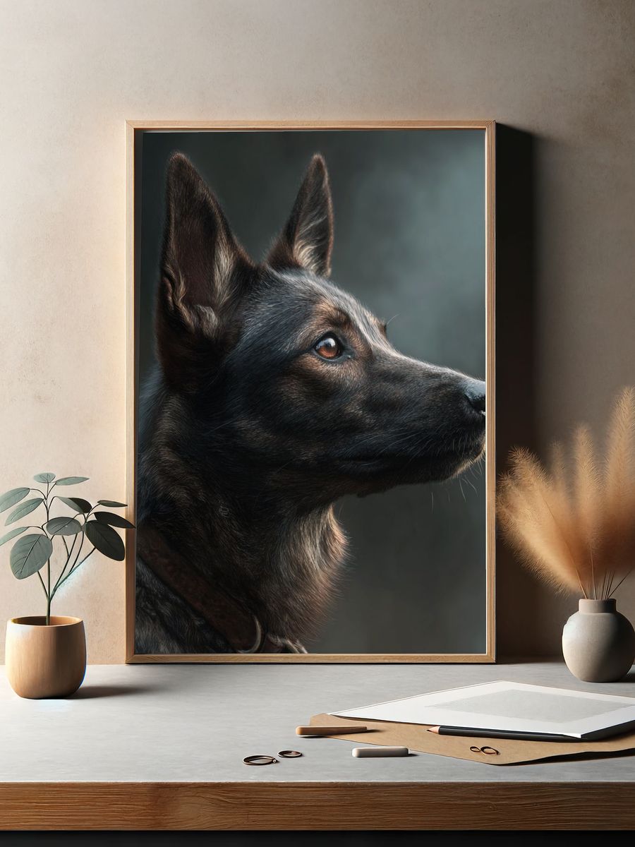 German Shepherd Portrait Poster. — room view 2