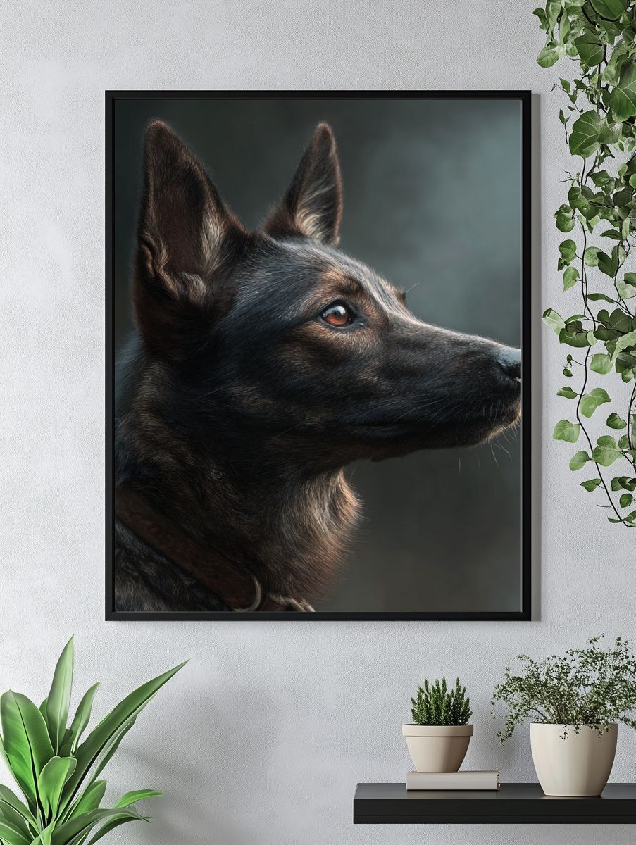 German Shepherd Portrait Poster. — room view 4