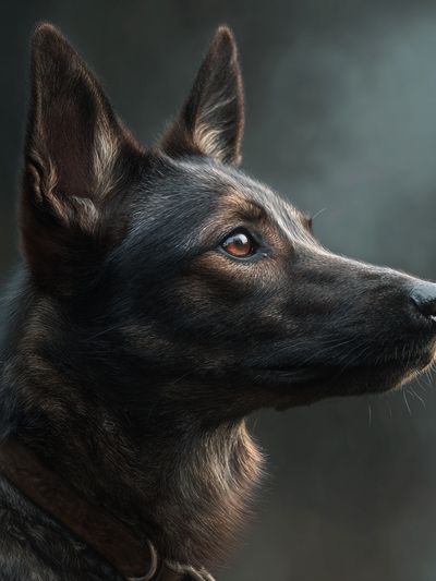 German Shepherd Portrait Poster. poster print